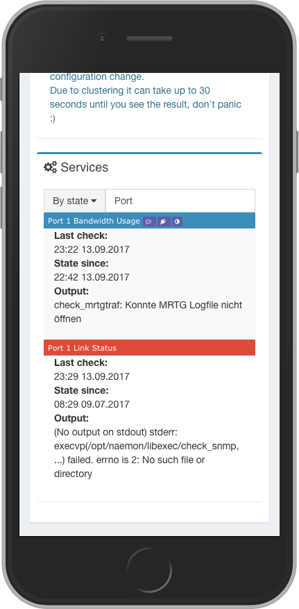 Filter by service in node details overview mobile