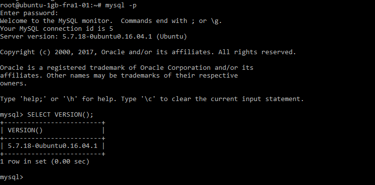 MySQL login