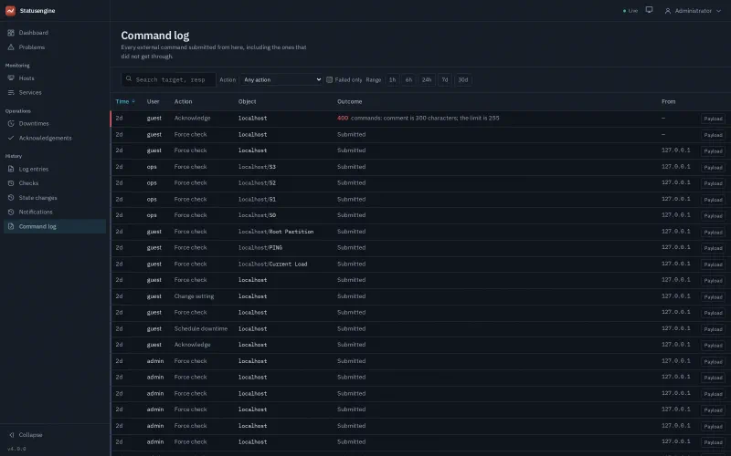 Command log