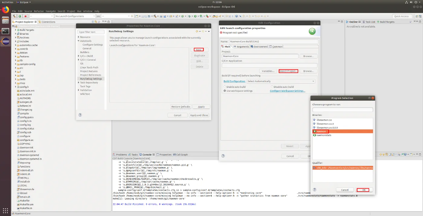 Set up the run configuration