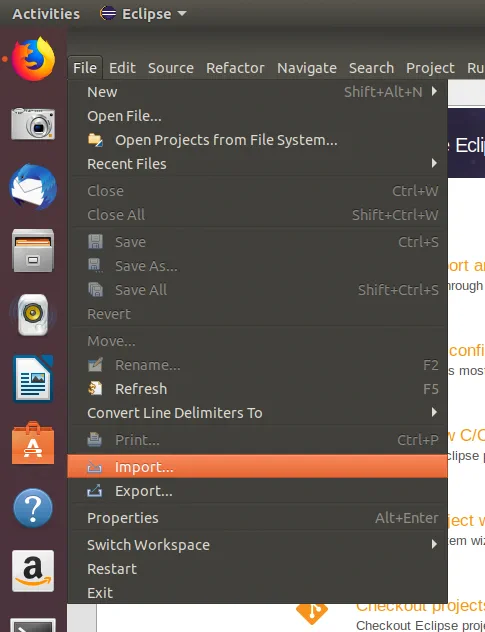 Import code into Eclipse