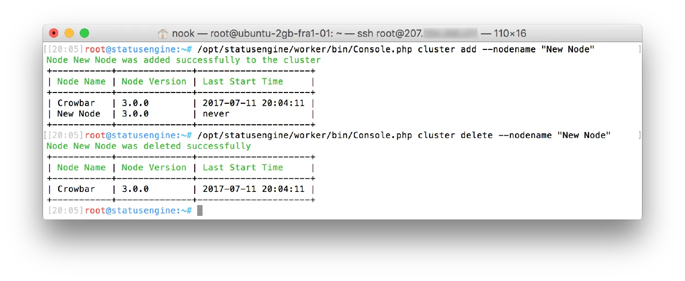 Add or delete a cluster node