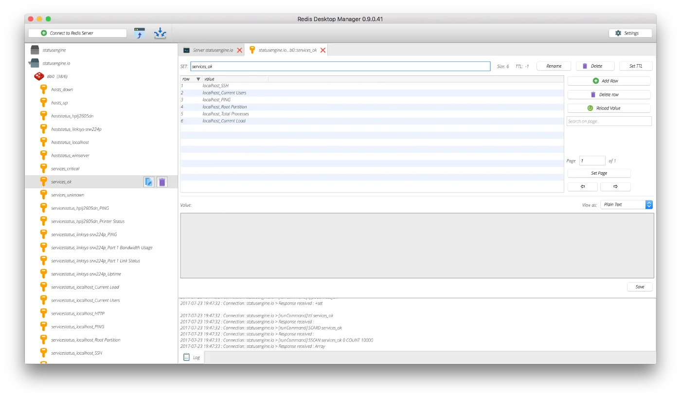 Statusengine live service data in Redis